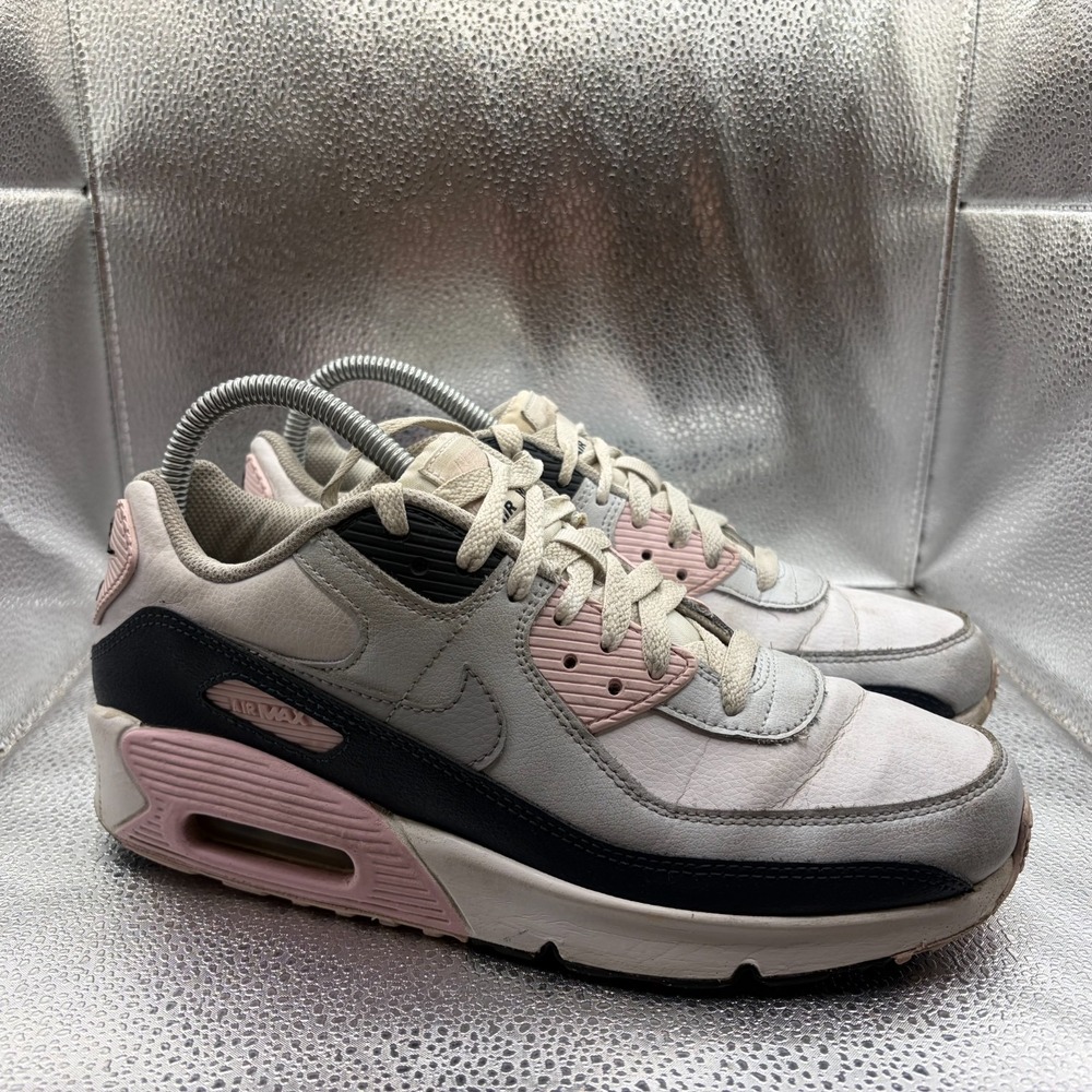 Size 7Y Nike Air Max 90 White Pink Kids Athletic Sneaker Shoes HF6358-104 - Picture 2 of 11